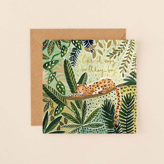 Leopard Birthday Boy Greetings Card