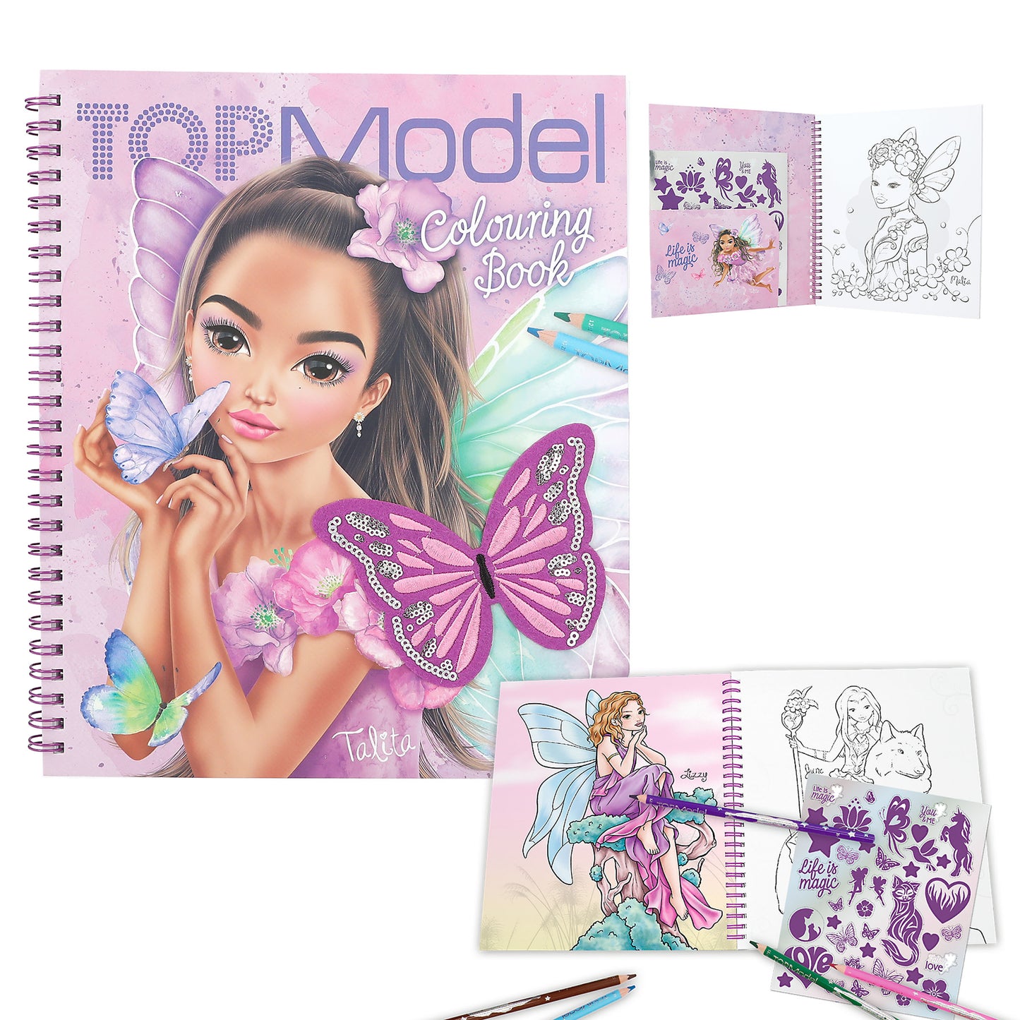 Top Model Fairy Colouring Book with Sequins