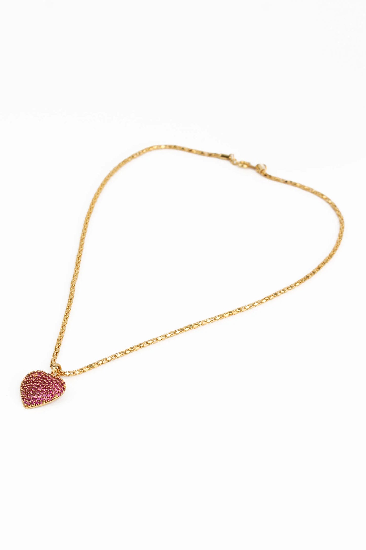 CZ Pink Heart Necklace