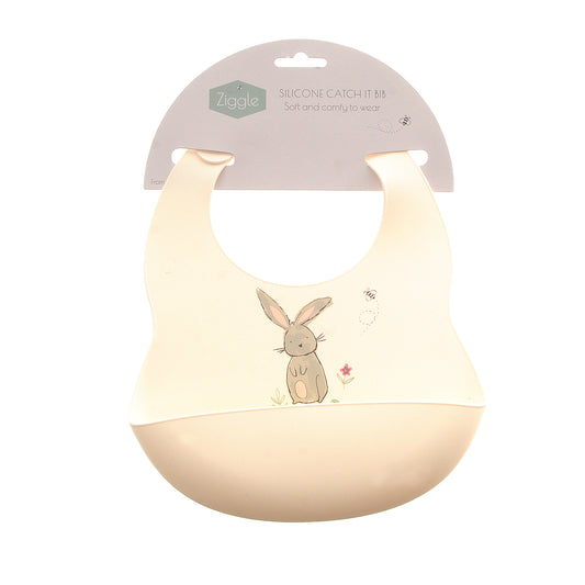 Bunnies Cream Catch It Silicone Bib