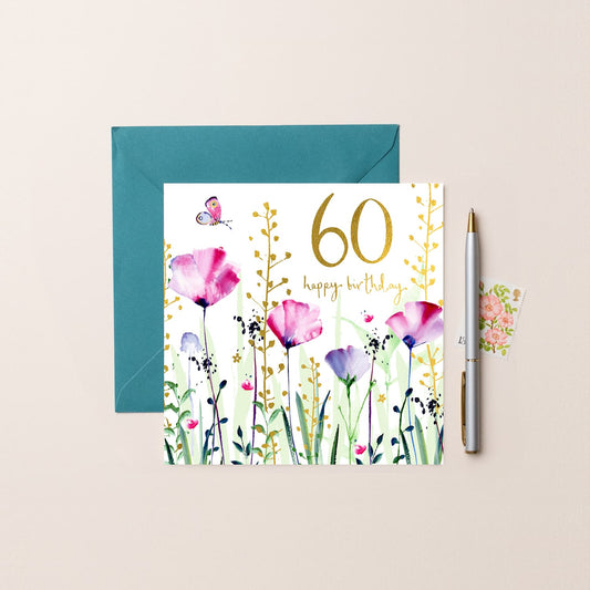 Flora 60th Happy Birthday Greetings Card