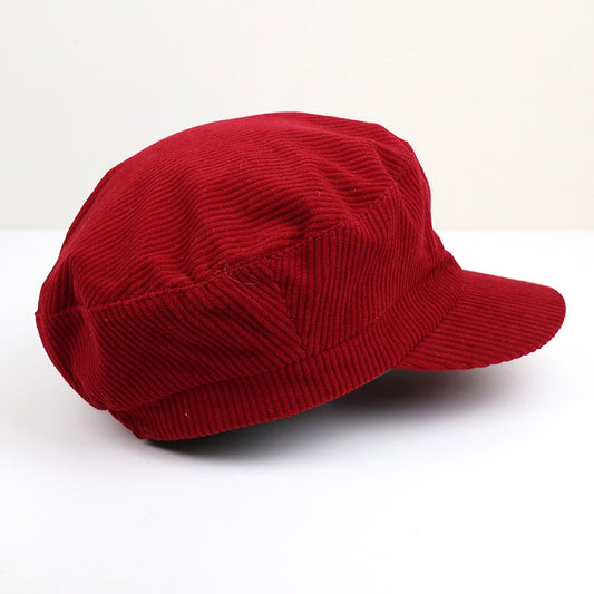 Corduroy Baker Boy Hat Red