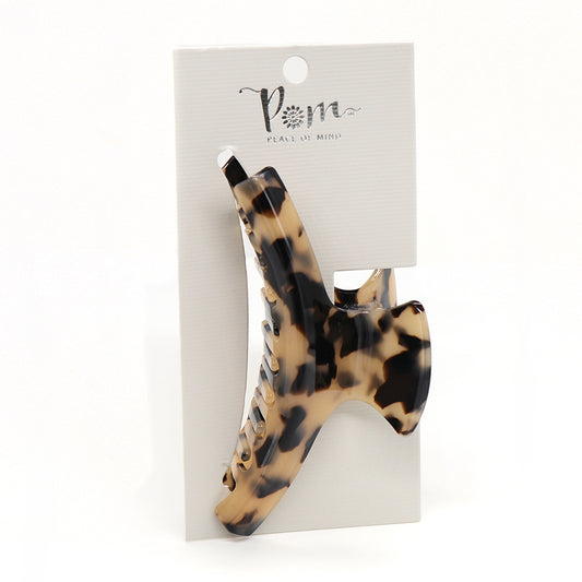 Animal Print Acrylic Hair Claw Clip Black & Beige