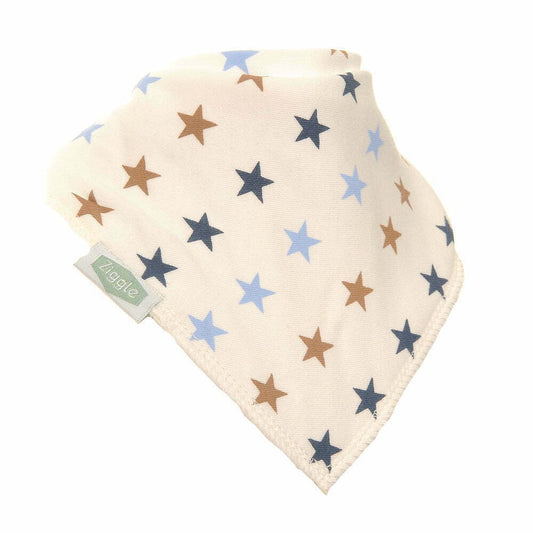 Blue & Beige Stars Bandanna Bib.