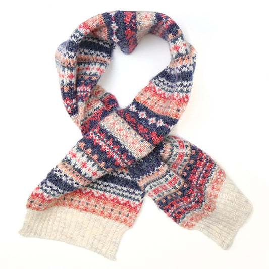 Fairisle Short Pull Through Scarf Mixed