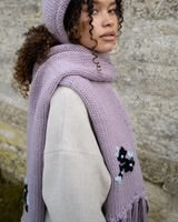 Forget-Me-Not Knitted Lilac Scarf