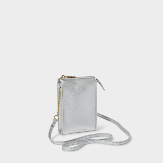 Zana Slim Crossbody Bag in Silver