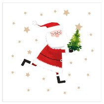 Santa Christmas White Paper Napkins