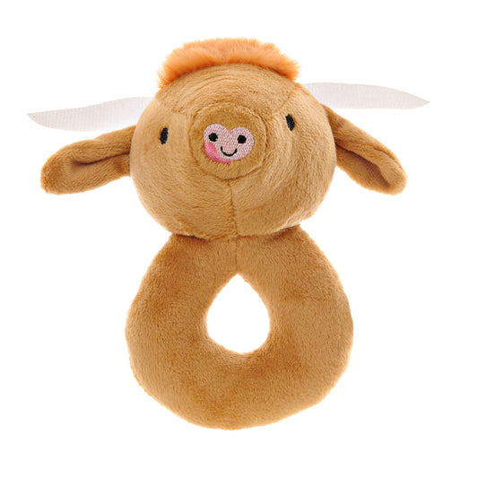 Highland Cow Plush Baby Rattle