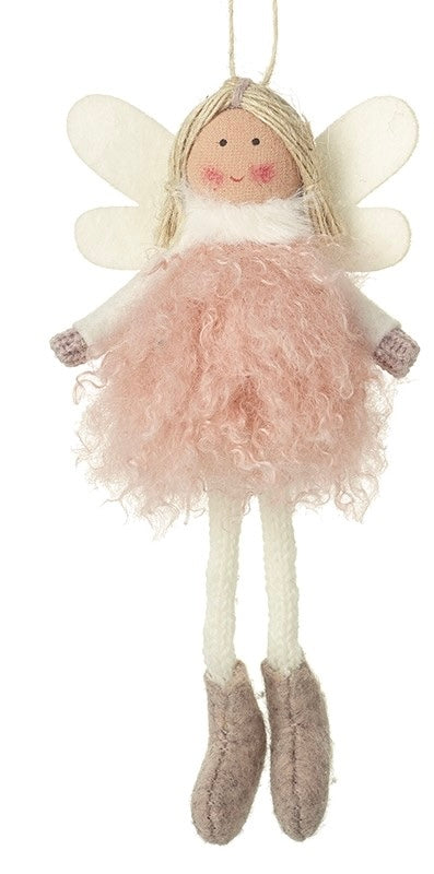 Fairy Girls in Pink & White Fluffy Dress Decoration