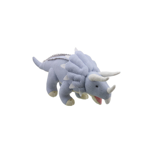 Wilberry Knitted Blue Triceratops Dinosaur