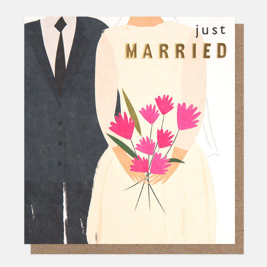 Just Married Bride & Groom Greetings Card