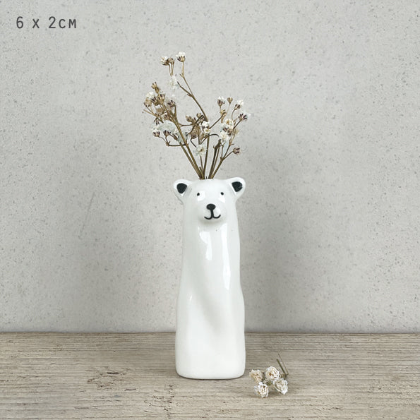 Tall Bear Porcelain Vase