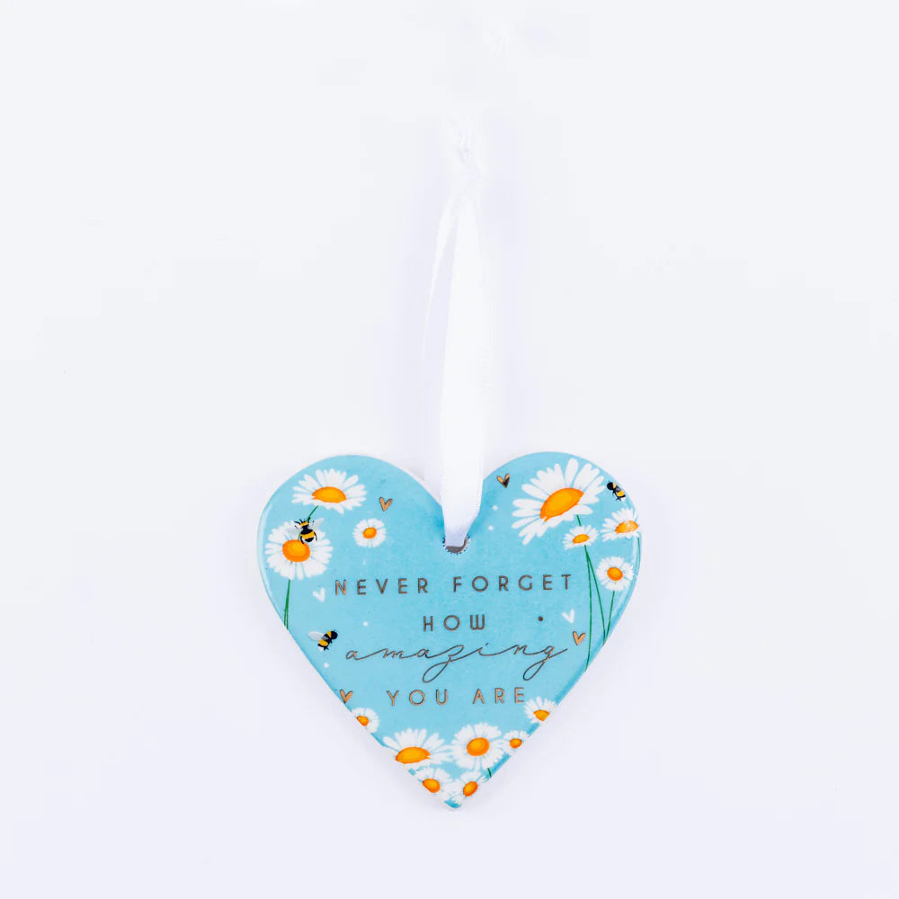 Never Forget How Amazing You Are Ceramic Hanging Heart