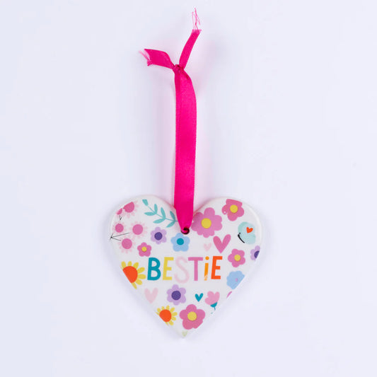 Ceramic Hanging Heart Bestie