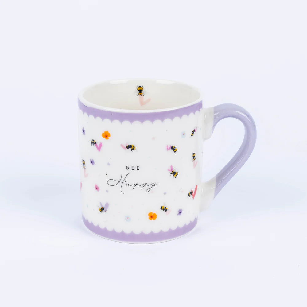 Be Happy Small Bone China Mug