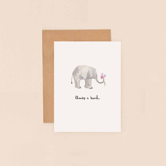 Elephant Thanks Mini Greetings Card