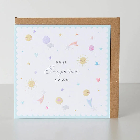 Feel Brighter Soon Sun & Stars Greetings Card