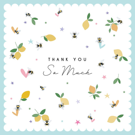 Thank You So Much Lemons & Bees Greetings Card