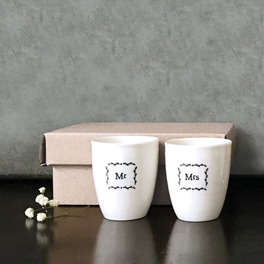 Mr & Mrs Porcelain Egg Cup Boxed Set