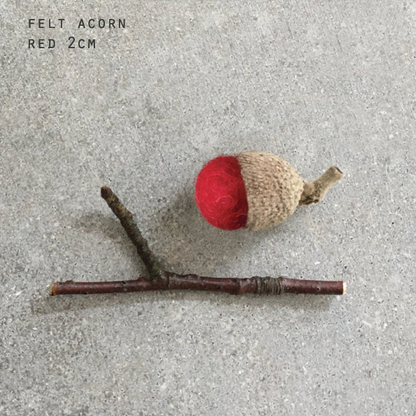 Needle Felt Acorn in Red