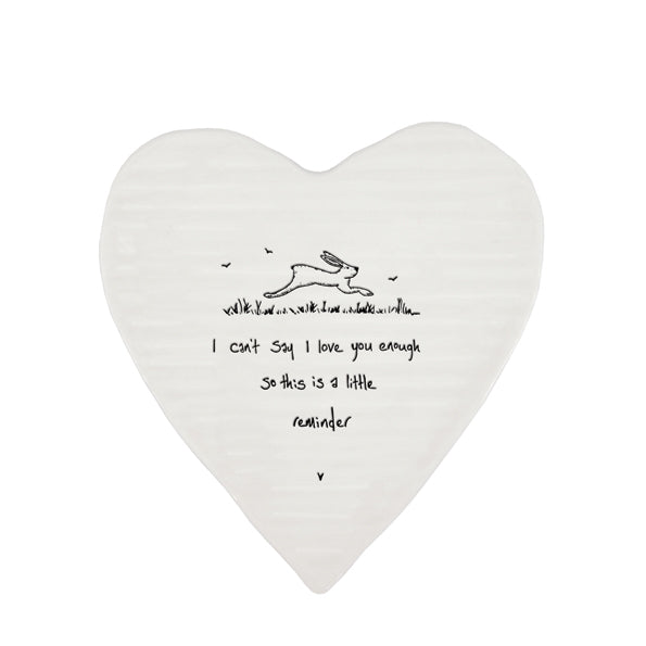 Porcelain Heart Shaped Coaster A Little Reminder