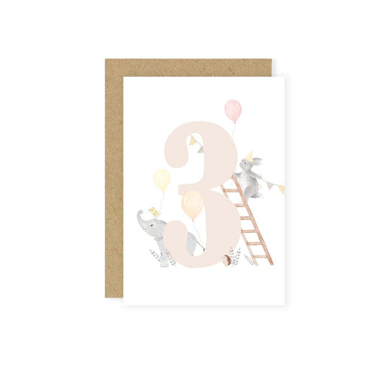 3rd Birthday Animals Greetings Card