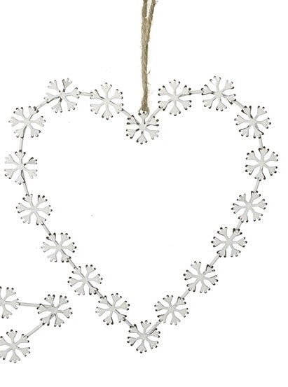 Metal Heart & Star Snowflake Decorations