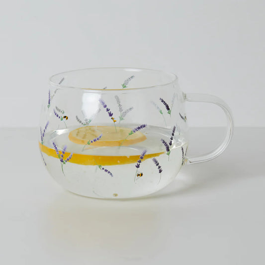 Ditsy Lavender Glass Mug