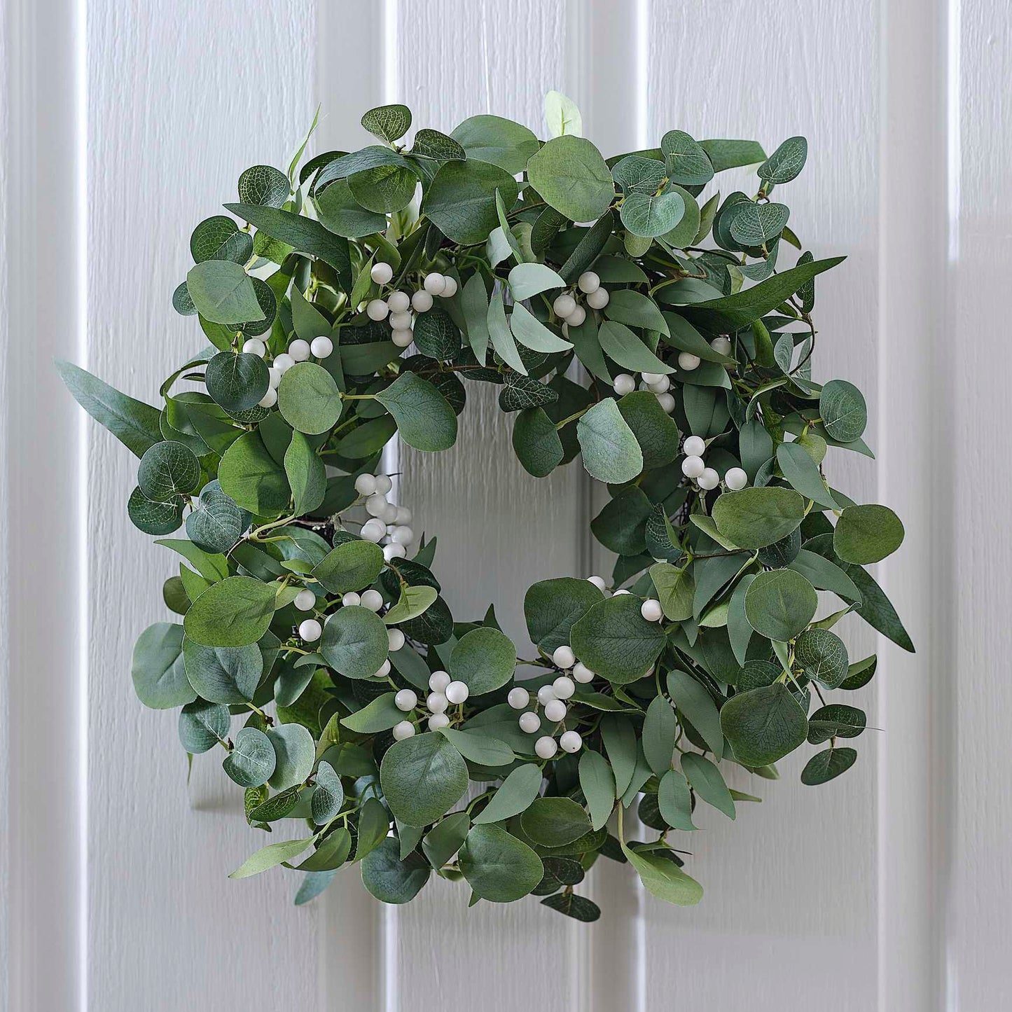 Eucalyptus and White Berries Christmas Door Wreath