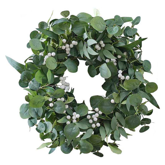 Eucalyptus and White Berries Christmas Door Wreath