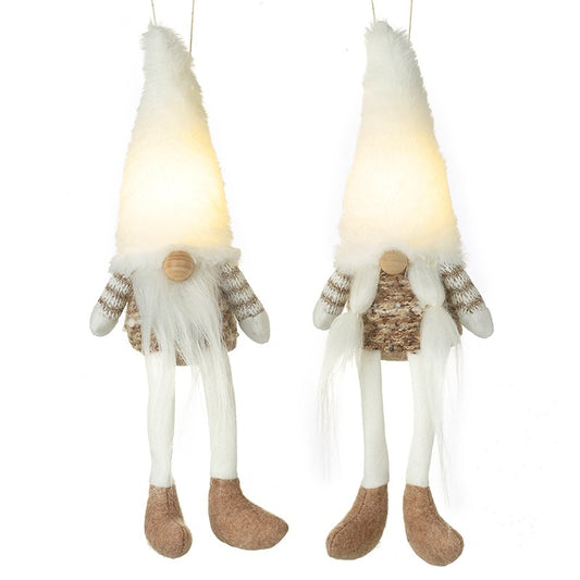 Hanging Light Up White & Brown Gonks