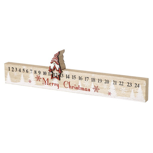 Merry Christmas Snowflakes Wooden Santa Advent Rule