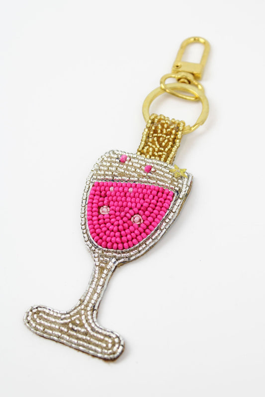 Beaded Pink Fizz Keyring