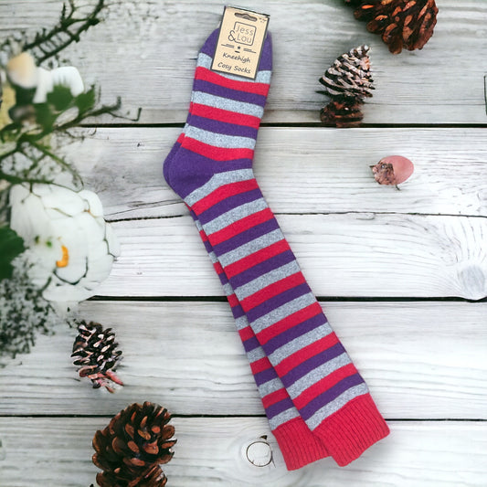 Sassy Striped Red Cosy Knee High Socks