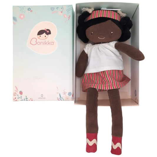 Amy Doll in Stripy Skirt & Headband - Gift Boxed