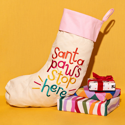 Cats Stocking ‘Santa Paws Stop Here’