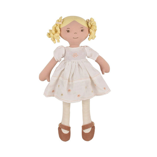 Priscy - Blonde Haired Doll with White Linen Dress