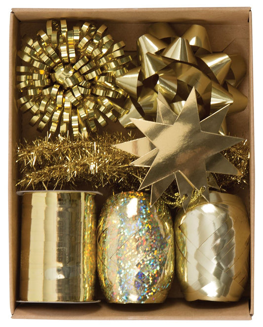 Christmas Ribbon Accessory Box Gold