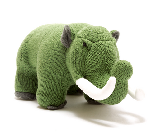 Mastodon Knitted Dinosaur Toy Moss Green