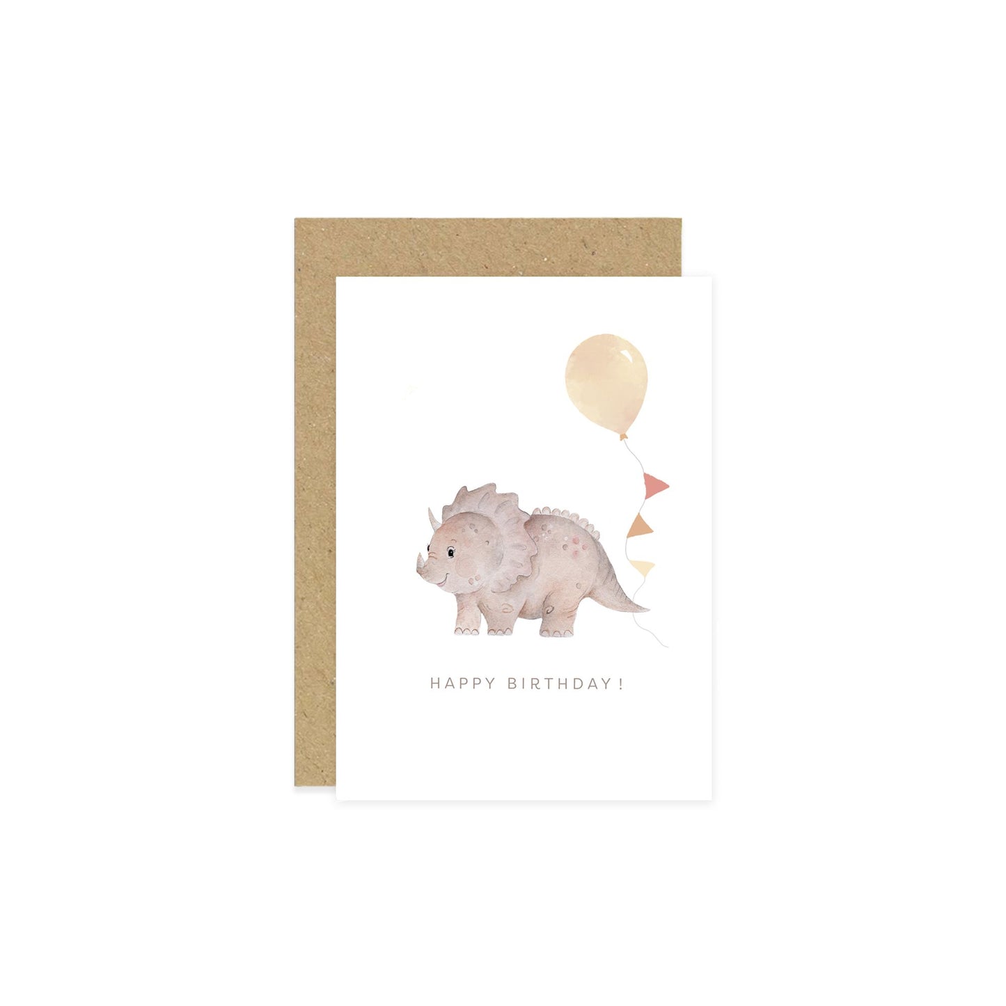 Triceratops Dinosaur Birthday Greetings Card