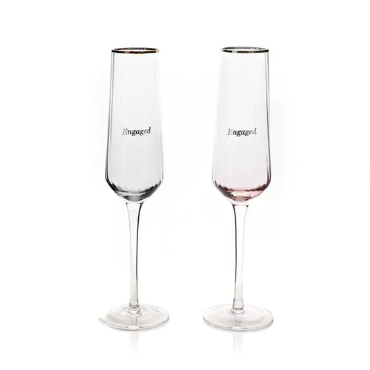 Amore Engaged Set of 2 Flute Glasses