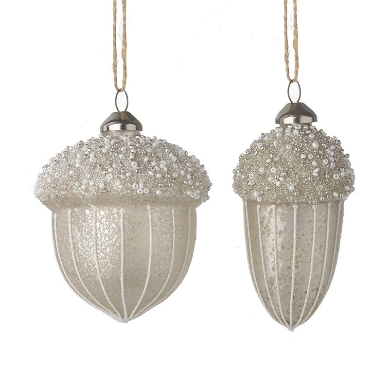 Glass Champagne Hanging Acorns Decorations