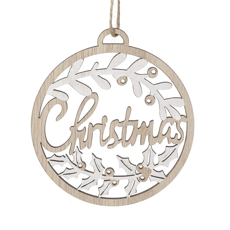 Christmas Cut Out Wooden Bauble