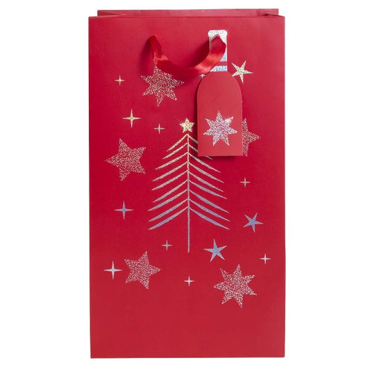 Luxury Duo Christmas Bottle Bag Red