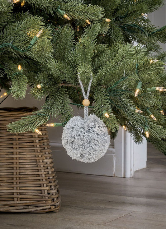 Pompom Hanging Decoration Grey