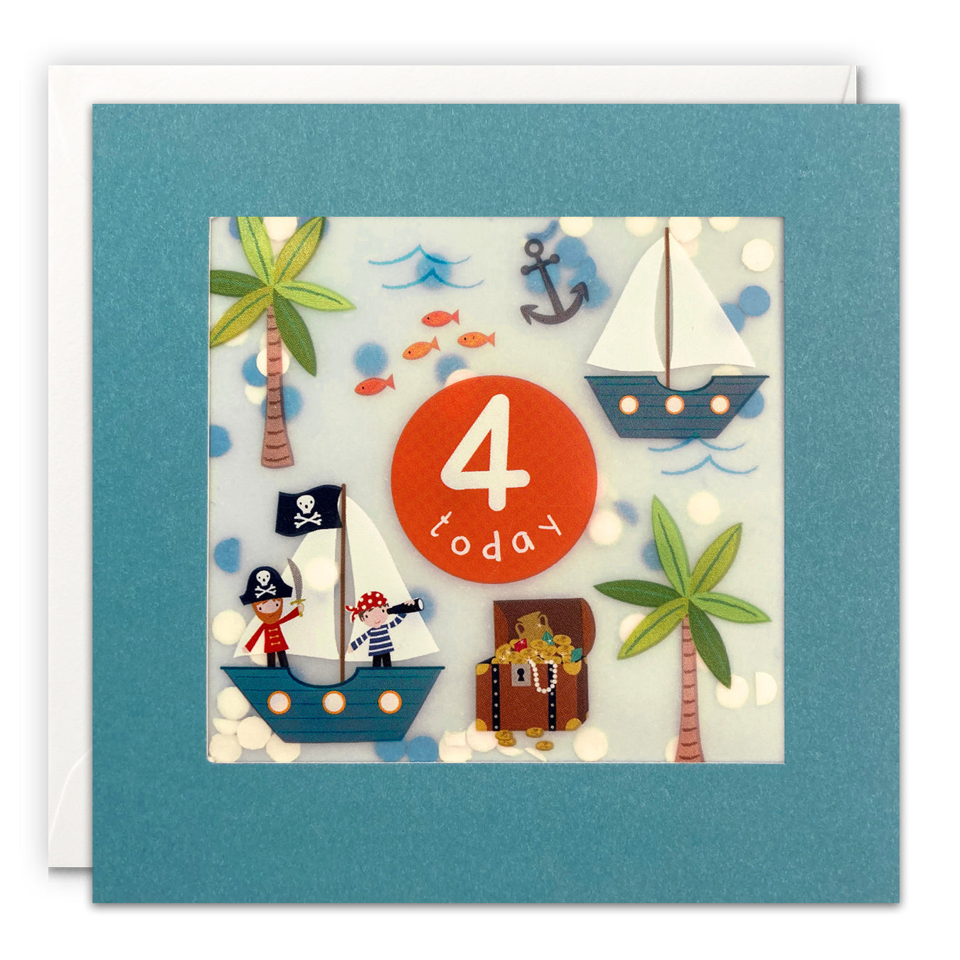 Shakies Age 4 Pirates Birthday Greetings Card