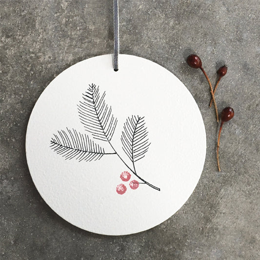 Painted Berry Wooden Hanging Decoration