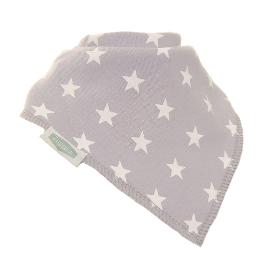 Grey & White Stars Bandanna Bib