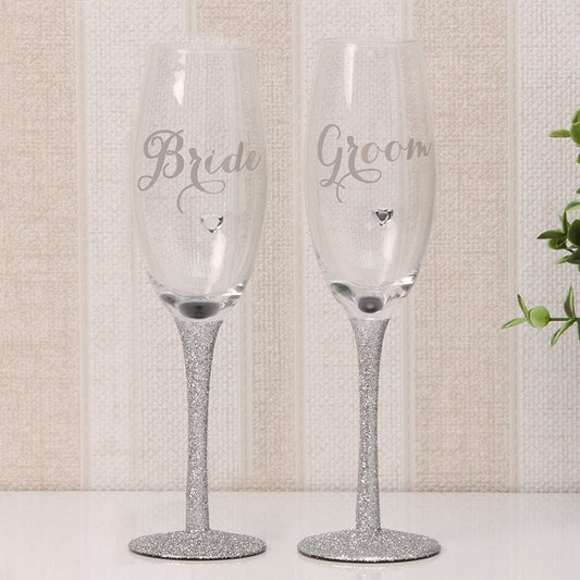 Bride & Groom Champagne Flute Set